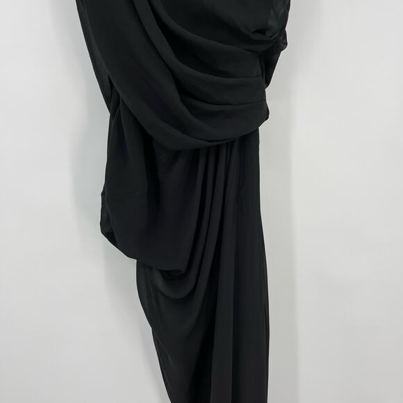 L'Academie by Marianna | NWT Morgane Gown Black Asymmetric One Shoulder Maxi L - Picture 13 of 16